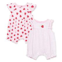 Little Me - 2Pk Baby Girl Strawberry Cotton Rompers Image 1