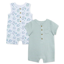 Little Me - 2Pk Dino Baby Romper Blue Image 1
