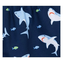 Little Me - Baby Boy Shark Swim Trunks Blue Image 2