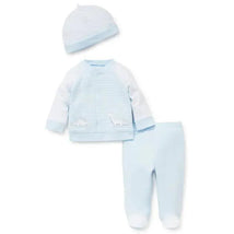 Little Me Dainty Dinos Cardigan Set White/Blue Image 1