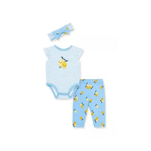 Little Me Lemons Bodysuit Pant - Blue Image 1