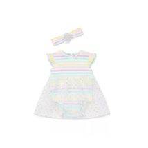Little Me Rainbow Tutu Bodysuit - Multi Stripe Image 1