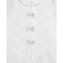 Little Me - Silver Hearts Footie, Ivory Image 2