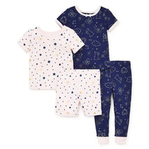 Little Me - Stars 4 Pieces Cotton Pajamas, Pink Multi Image 1