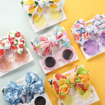Little Trendy - Baby Girl Summer Sea Sunglasses And Floral Headband Set, Color 1 Image 2