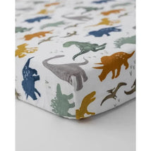 Little Unicorn Cotton Muslin Crib Sheet - Dino Friends Image 1