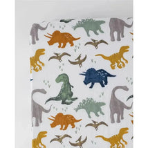 Little Unicorn Cotton Muslin Crib Sheet - Dino Friends Image 2