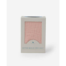 Little Unicorn Cotton Muslin Crib Sheet - Rose Petal Image 2