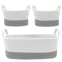 Living Textiles - 3Pk Cotton Rope Storage Set, Grey/White Image 1