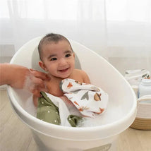 Living Textiles - 4Pk BabyWash Cloths, Forest Retreat/Olive Dots Image 3
