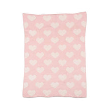 Living Textiles Chenille Baby Blanket - Pink Hearts Image 1