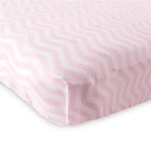 Luvable Friends - Pink Chevron Unisex Baby Fitted Crib Sheet Image 1