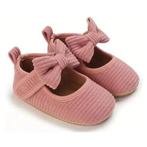 Macrobaby - Baby Girls Shoes Cute Bowknot Striped Mary Jane Flats, Pink Image 1