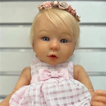Macrobaby Baby Reborn With Rooted Hair Blonde Hair Opened Blue Eyes - Kylin Image 1