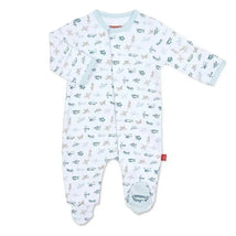 Magnetic Me - Airplanes Organic Cotton Magnetic Footie Image 1
