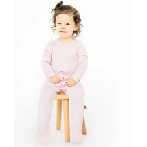 Magnetic Me - Lilac Snow Waffle Organic Cotton Magnetic Footie Image 2