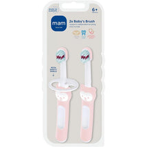 MAM 2-Pack 6+ Months Baby Toothbrush - Pink Image 1