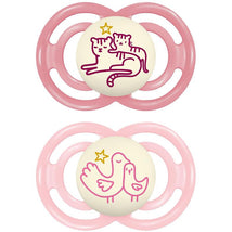 Mam - 2Pk Perfect Night Baby Pacifier Girl, 6/16M Image 1