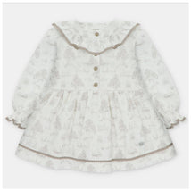 Martin Aranda - Baby Girl Dress Toile De Jouy Newport White & Beige Image 1