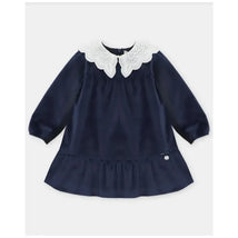 Martin Aranda - Baby Girl Velvet Holiday Dress Dark Blue Image 1
