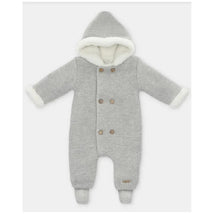 Martin Aranda - Baby Sweater Knit Lined Pramsuit With Removable Feet Glace, Light Pink Image 1