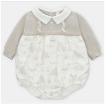 Martin Aranda - Knit & Woven Short Romper Newport, Stone Image 1