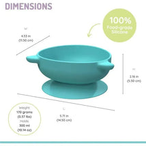 Melii - Silicone Suction Bowls for Babies and Toddlers, 10.1 oz - 2 Pack, Shark Blue Image 2