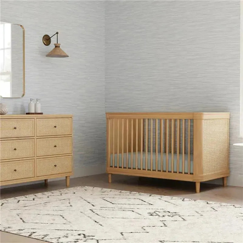 Million Dollar Baby - Namsake Marin with Cane 3-in-1 Convertible Crib in Honey and Honey Cane Image 10