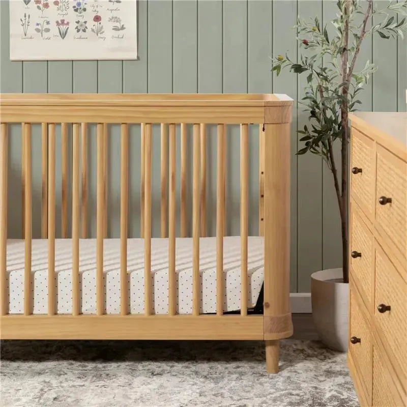 Million Dollar Baby - Namsake Marin with Cane 3-in-1 Convertible Crib in Honey and Honey Cane Image 12