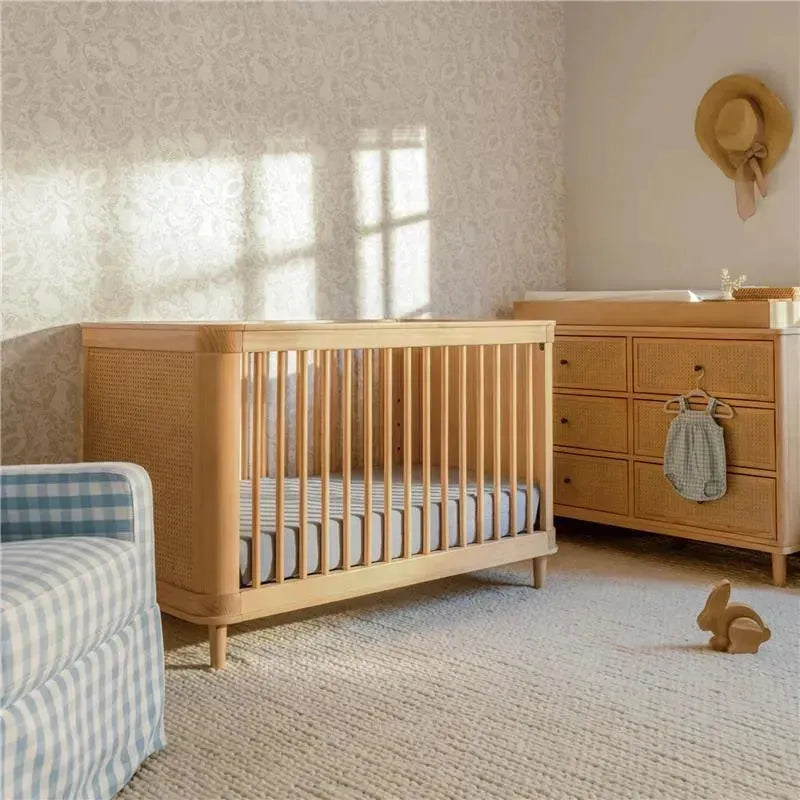 Million Dollar Baby - Namsake Marin with Cane 3-in-1 Convertible Crib in Honey and Honey Cane Image 17