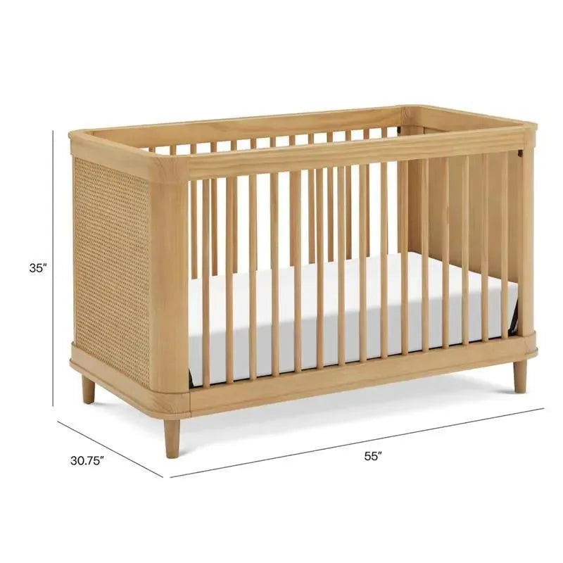 Million Dollar Baby - Namsake Marin with Cane 3-in-1 Convertible Crib in Honey and Honey Cane Image 4