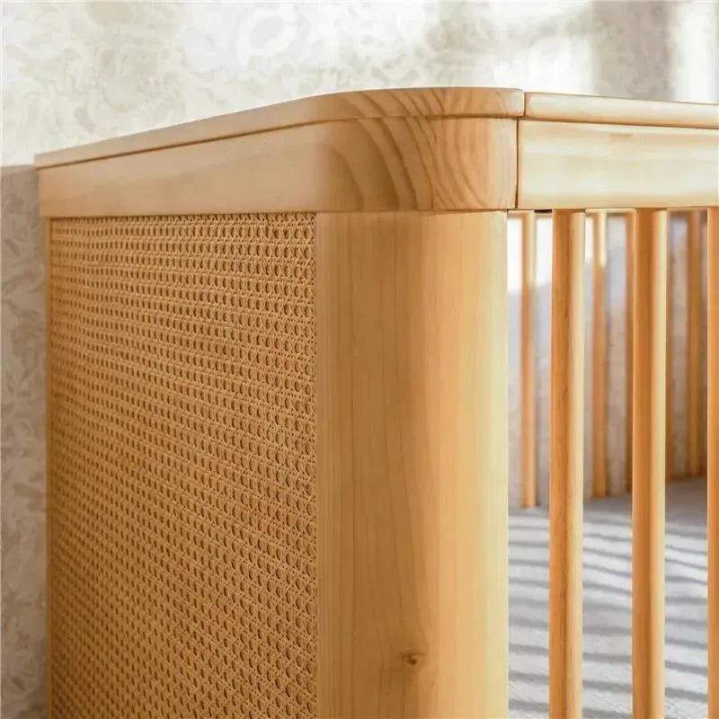 Million Dollar Baby - Namsake Marin with Cane 3-in-1 Convertible Crib in Honey and Honey Cane Image 8