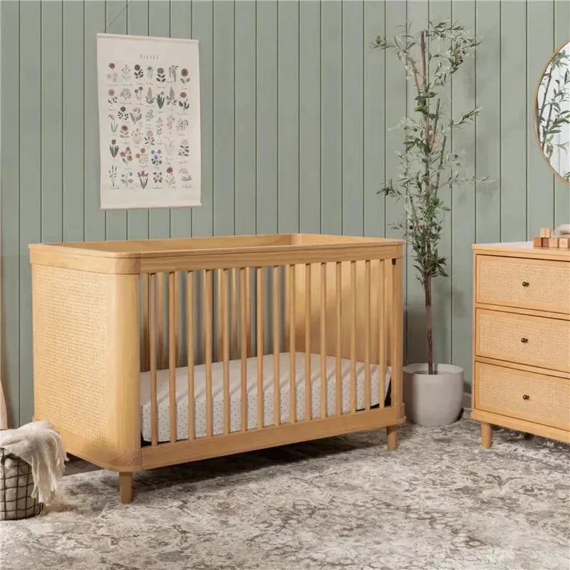 Million Dollar Baby - Namsake Marin with Cane 3-in-1 Convertible Crib in Honey and Honey Cane Image 9
