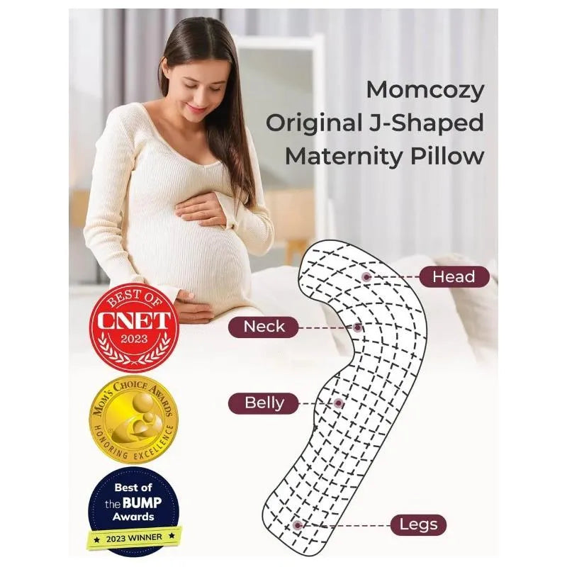 Momcozy - J-Shaped Maternity Body Pillow Image 2