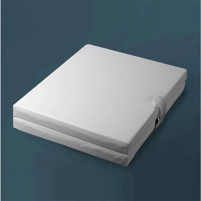 Moonlight Baby Starlight Support Port A Crib Mattress, featuring a white, foldable design with a secure strap.