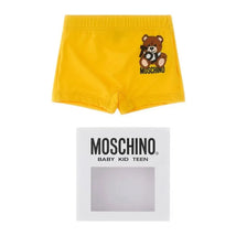 Moschino Baby - Boy Swim Shorts With Toy Bear Print In Gift Box Yellow Image 1