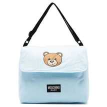 Moschino Baby - Diaper Bag With Changing Bear Logo Print, Light Blue Image 2