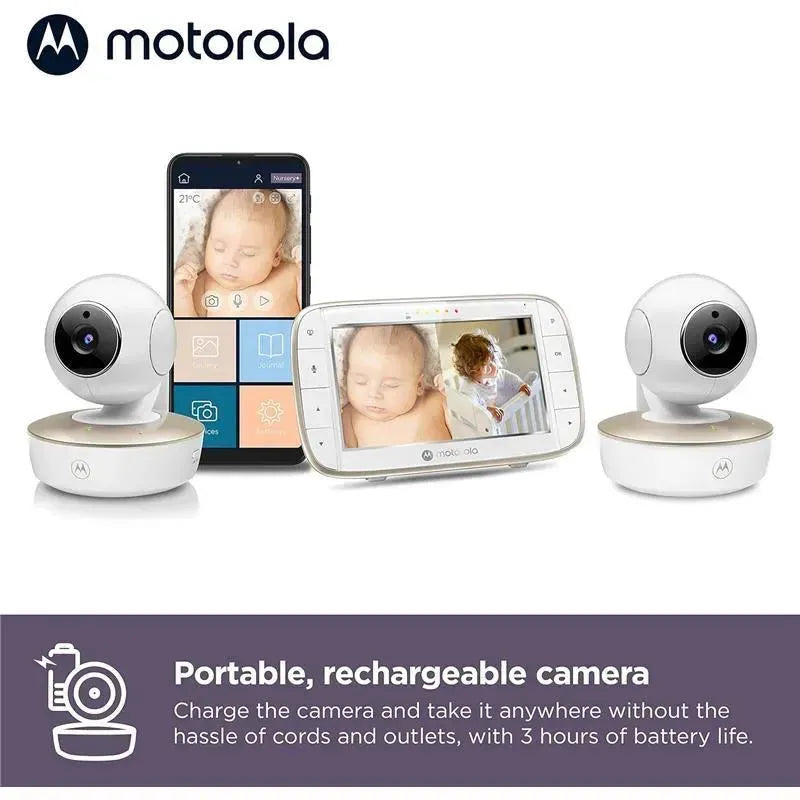 Motorola - 2 Cameras Wifi Baby Monitor with Crib Mount Image 2
