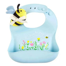 Mud Pie - Blue Girl Silicone Bib Bee Rattle Set Image 1