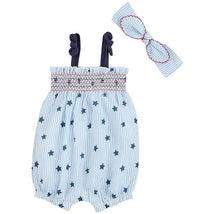 Mud Pie - Printed Seersucker Baby Romper Image 1