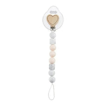 Mud Pie - Wood And Silicone Pacy Clip Spinner, Heart Image 1