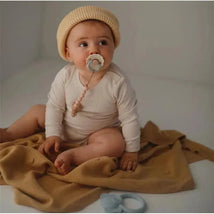 Mushie - Eva Silicone Pacifier Clip, Blush Image 2