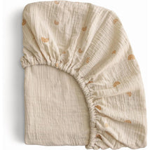 Mushie Extra Soft Organic Muslin Crib Sheet - Rainbow Image 1
