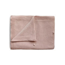 Mushie - Knitted Textured Dots Baby Blanket - Blush Image 1