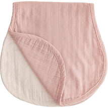 Mushie Organic Cotton Muslin Burp Cloths 2-Pack - Blush/Fog Image 1