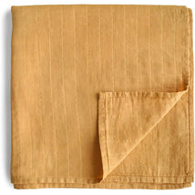 Mushie Organic Cotton Muslin Swaddle Blanket - Fall Yellow Image 1