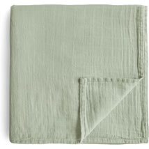 Mushie Organic Cotton Muslin Swaddle Blanket - Sage Image 1