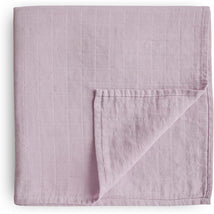Mushie Organic Cotton Muslin Swaddle Blanket - Soft Mauve Image 1