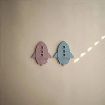 Mushie Silicone Baby Teether Rocket Soft Lilac Image 2