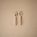 Mushie - Silicone First Feeding Baby Spoons, 2 Pack, Natural, Shifting Sand Image 3